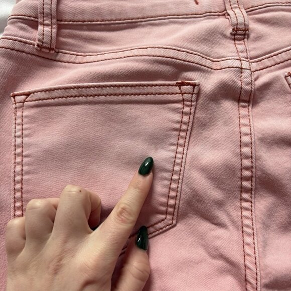 Free People Jeans Womens Size W25 Coral Pink Zip Boho Hippie Hipster Summer - Picture 9 of 9